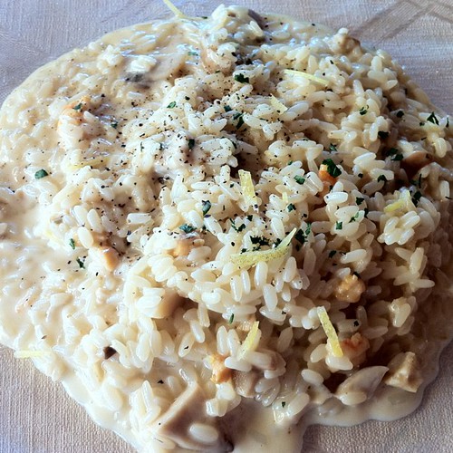 Porcini mushrooms risotto with scallops and grated lemon p… Flickr