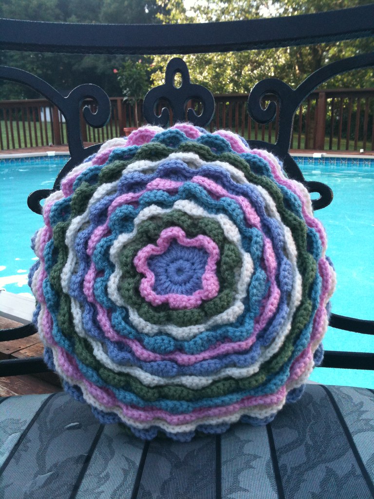 Blooming flower crochet pillow a photo on Flickriver
