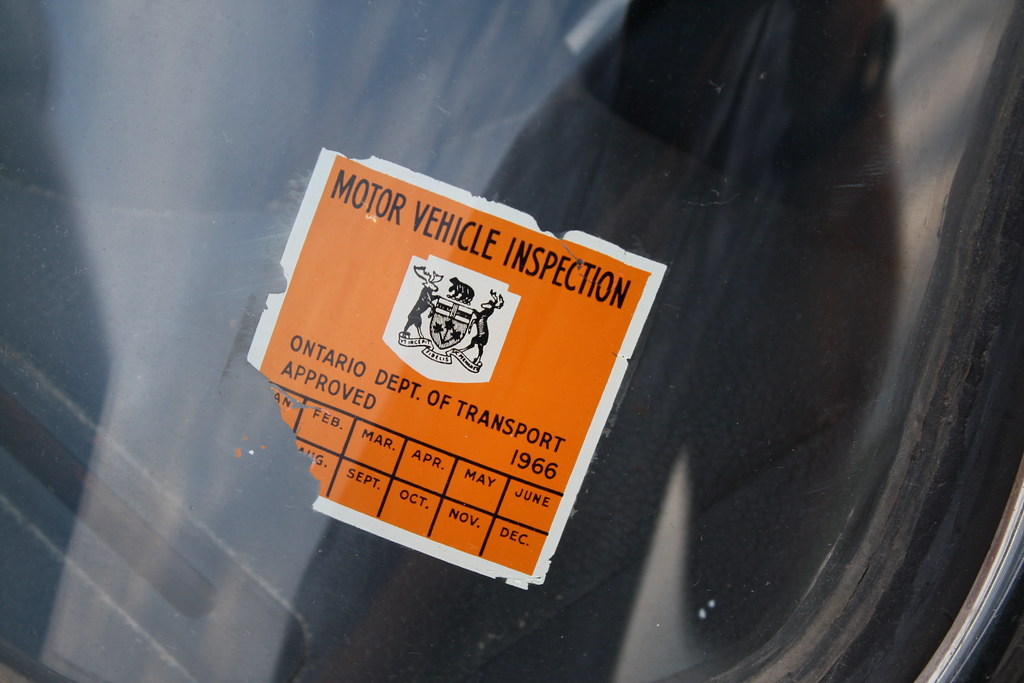 Car Window Sticker / Ontario Motor Vehicle Inspection 1966… Flickr