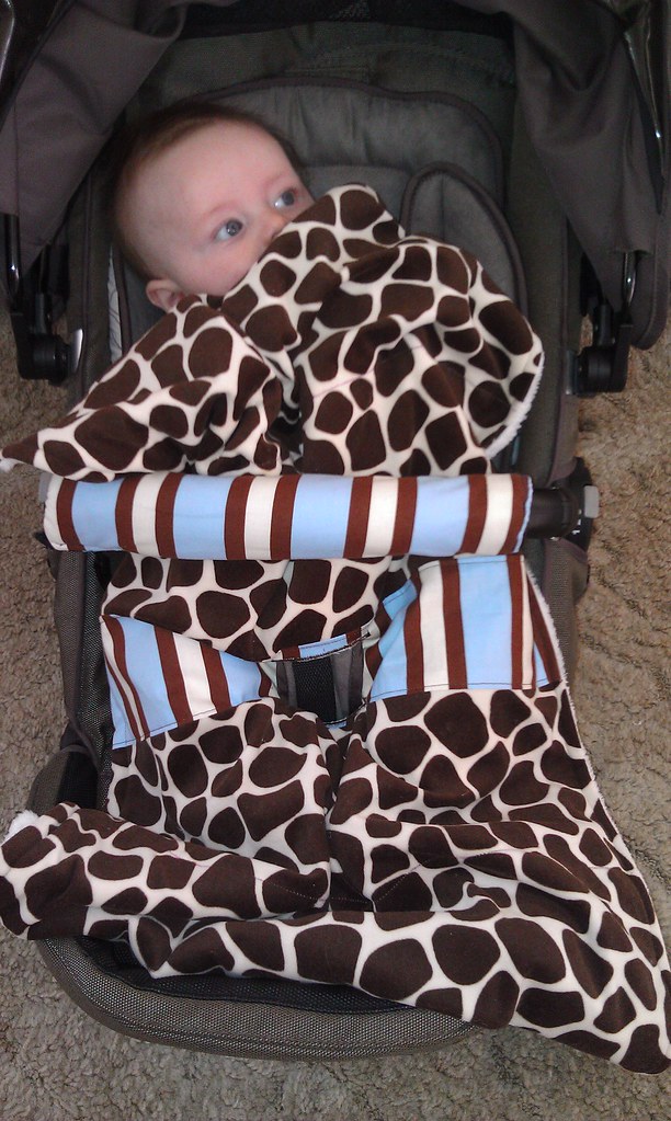 Made a pram bar cover & matching blanket with buckle hole Flickr