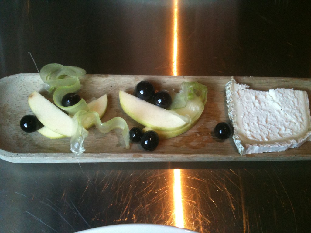 Cheese course at Ad Hoc Leonora soft goat cheese celery b… Flickr