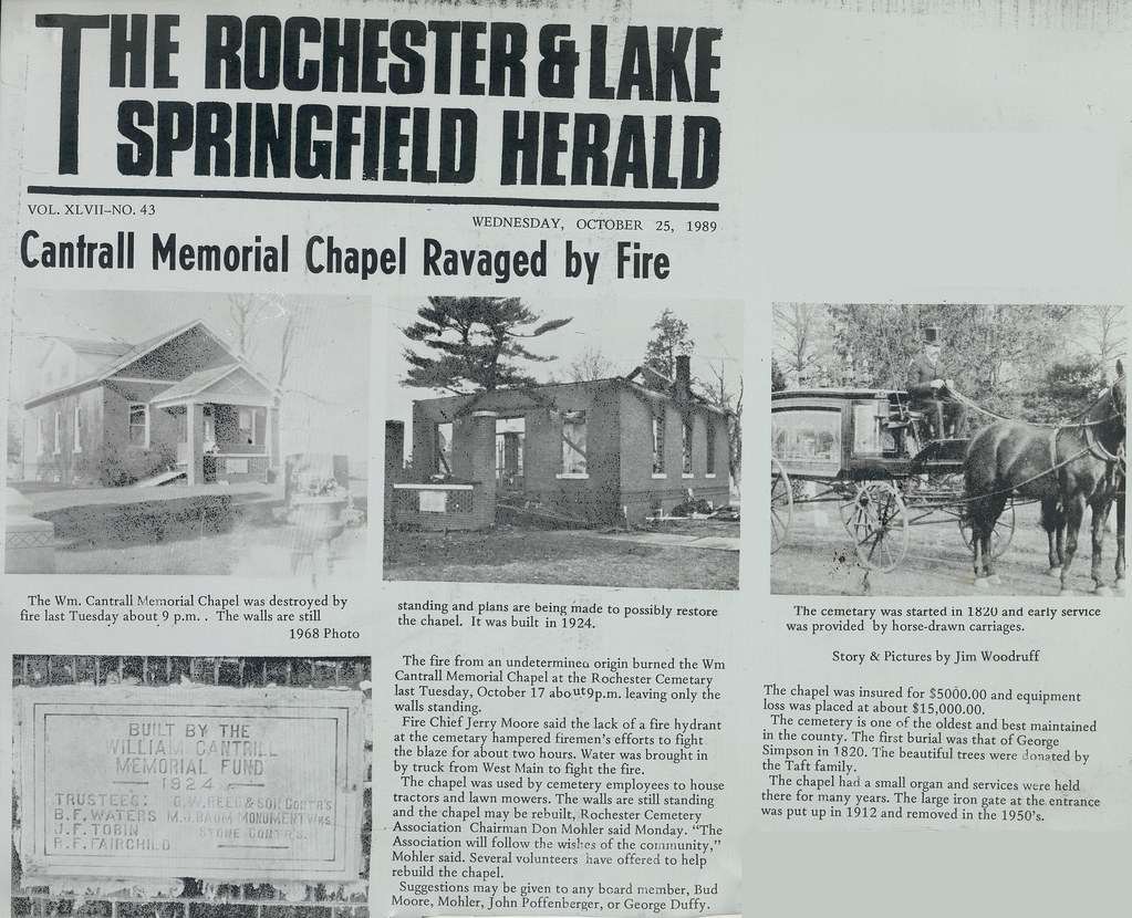 Cantrall Memorial Chapel Fire 1989 The newspaper article f… Flickr