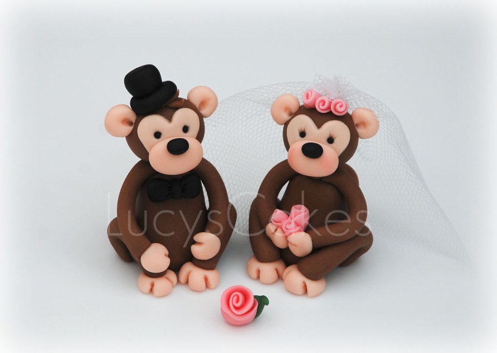 Monkey chimp bride and groom wedding cake topper My monkey… Flickr