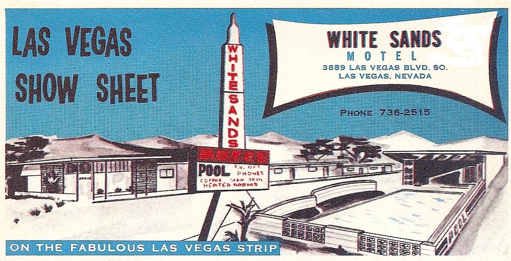 White Sands Motel "Show Sheet" Las Vegas, Nevada. Dennis Connolly