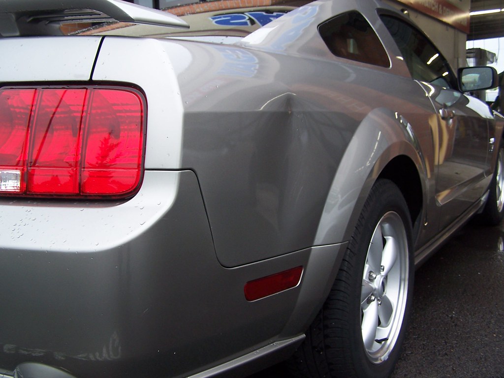 Paintless Dent Repair to Mustang Quarter Panel Before Ford Mustang