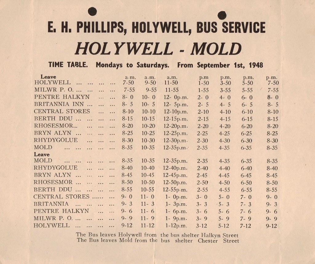 E.H. Phillips' Holywell Mold Bus Service, 1948 I was tot… Flickr