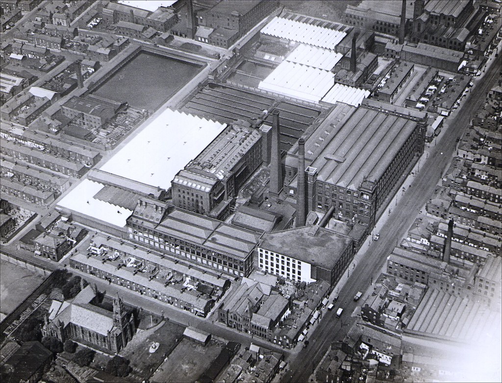 Centenary & New Preston Mill Complex / New Hall Lane, Preston. Aerial