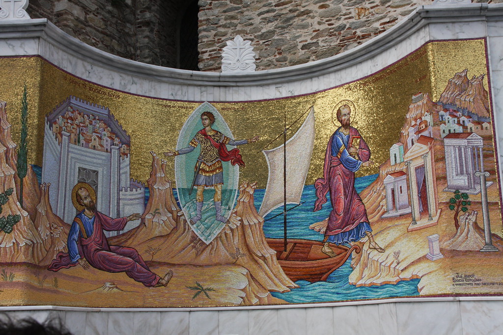 Macedonian Vision Mosaic (Closeup) Mosaic depicting Paul r… Flickr