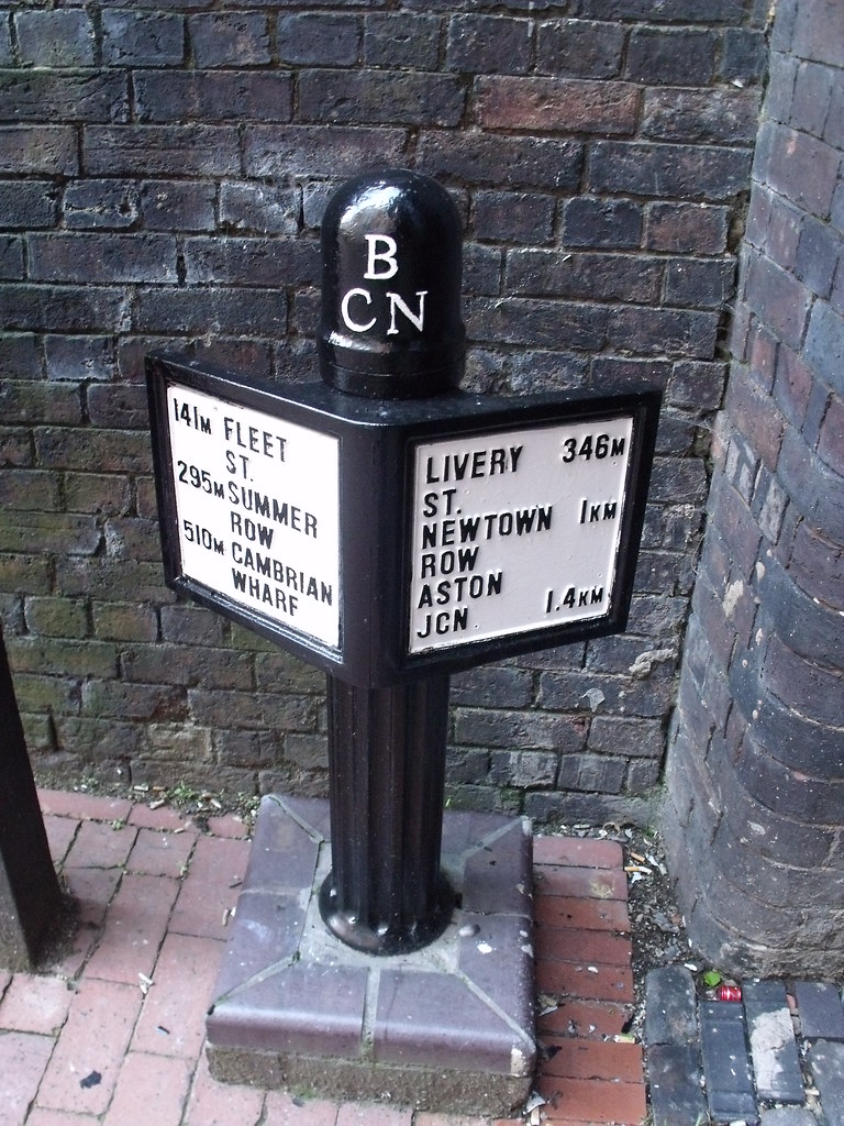 Birmingham & Fazeley Canal Newhall Street BCN directions sign a