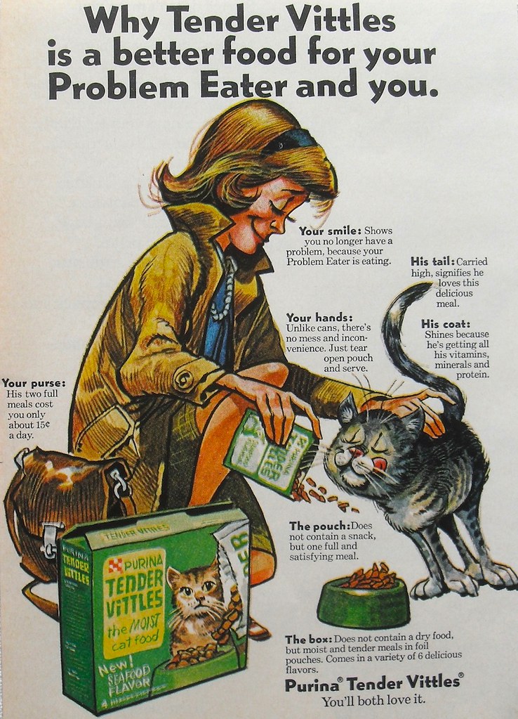 1972 TENDER VITTLES Cat Food Vintage 1970s Illustration Ad… Flickr