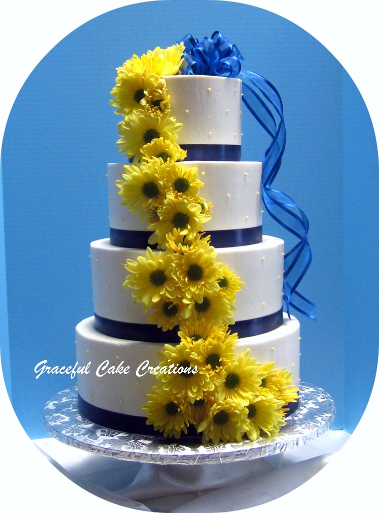 Light Blue And Yellow Wedding Cakes