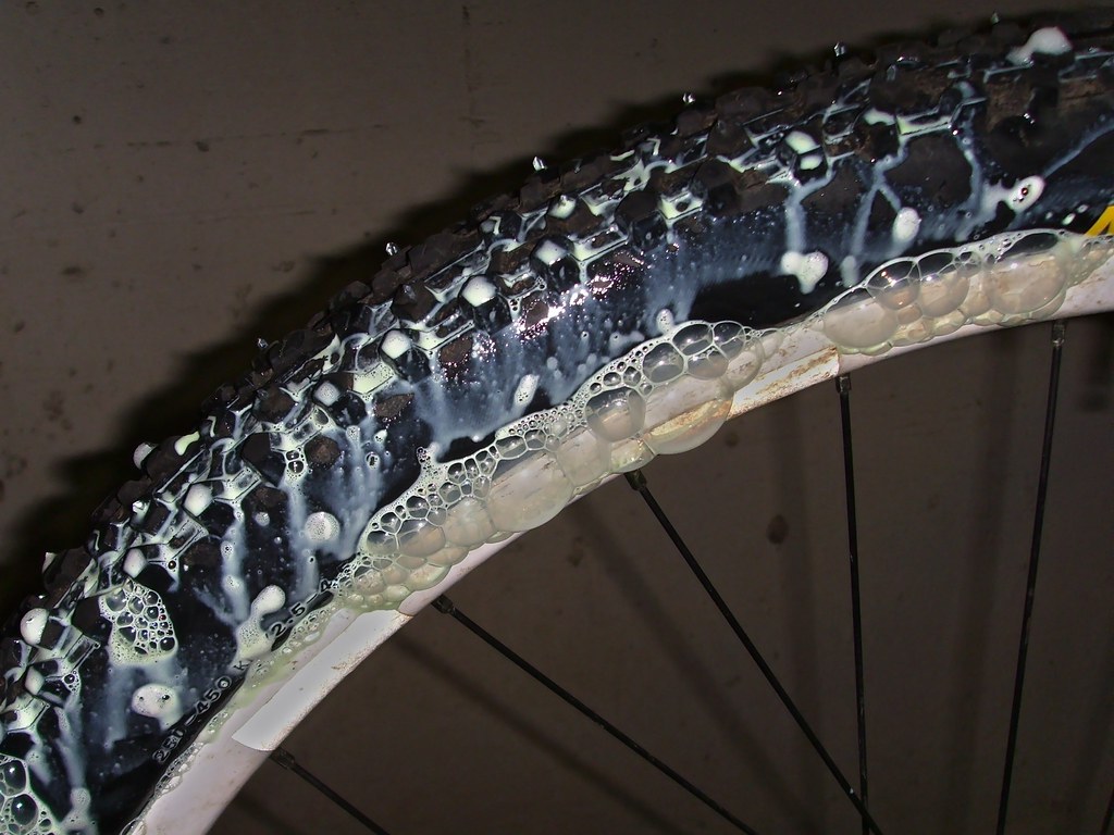 Tubeless DIY Studded Tires Airing it up tubeless was strai… Flickr