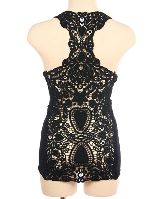 black crochet back tank small, medium and large. simple in… Flickr