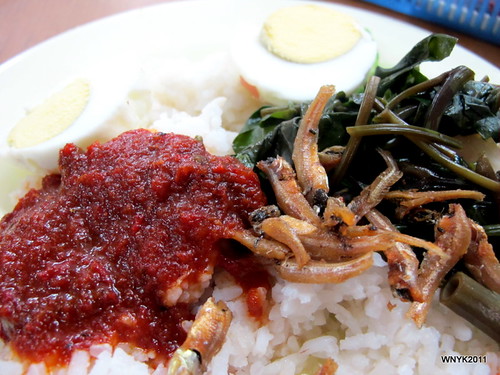 Nasi Lemak A Chinese style nasi lemak with kangkung from