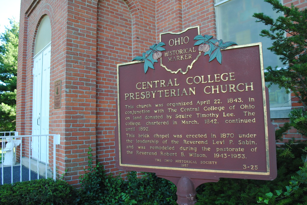 Central College Presbyterian Church Ohio Historical Marker 325 a