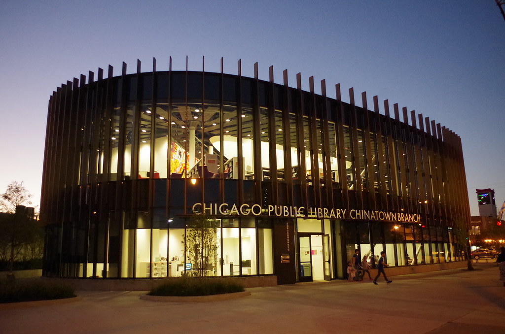Chicago Public Library Chinatown Branch at Night and at Bl… Flickr