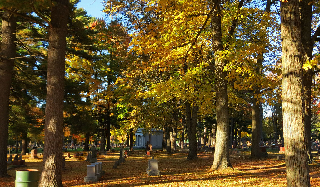 Autumn In Pine Grove Cemetery Located on Grand Avenue, Pin… Flickr