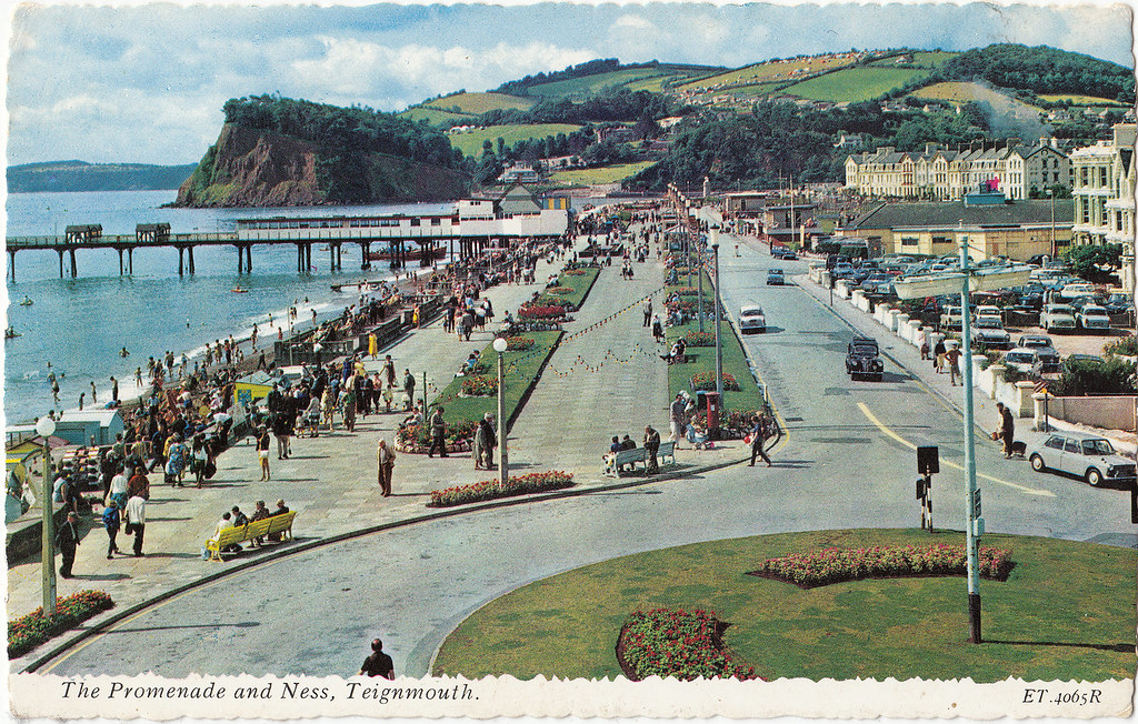 The Promenade and Ness, Teignmouth old postcard 1960s Flickr