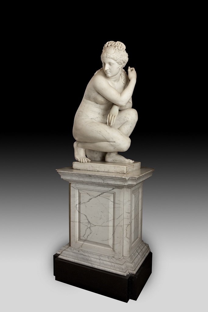 White marble sculpture of The Crouching Venus The sculptur… Flickr