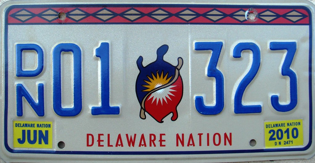 Delaware Nation License Plate Oklahoma. One (rear) triball… Flickr
