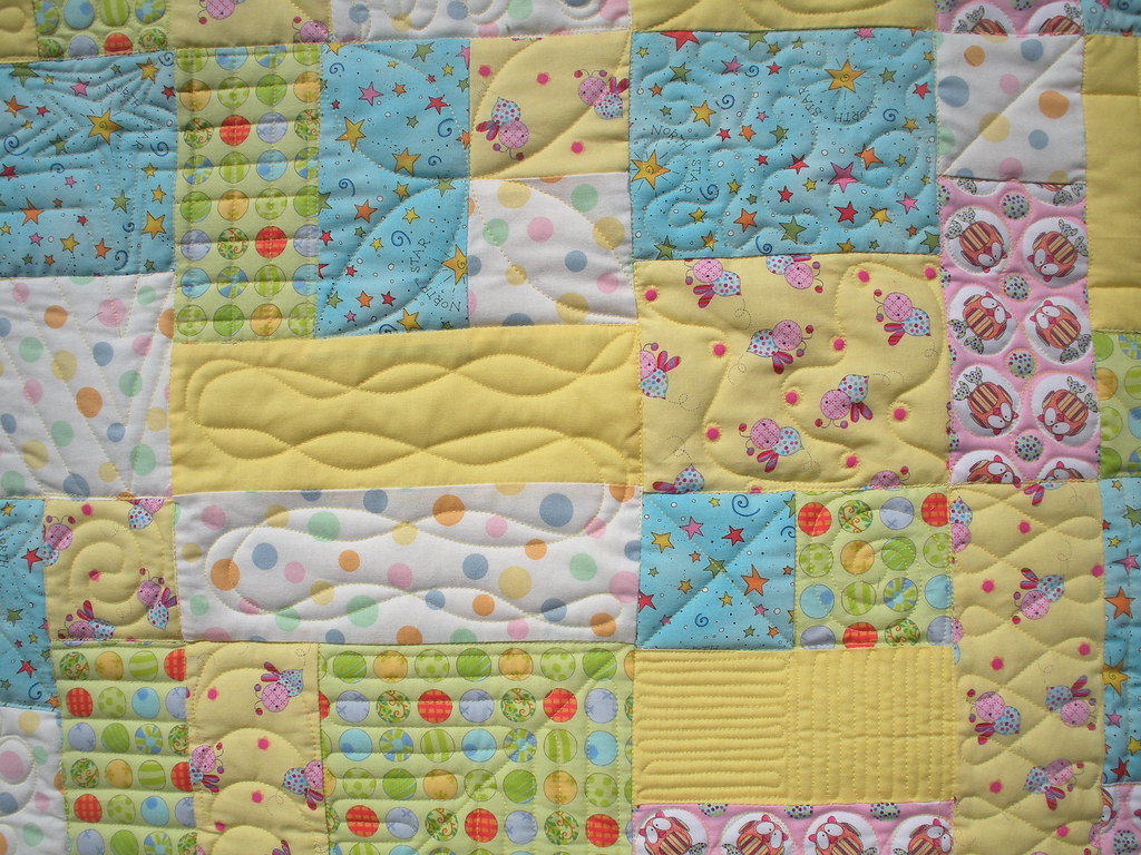 BLUE/YELLOW BABY QUILT Made by Beverly Meroney quilted… Flickr