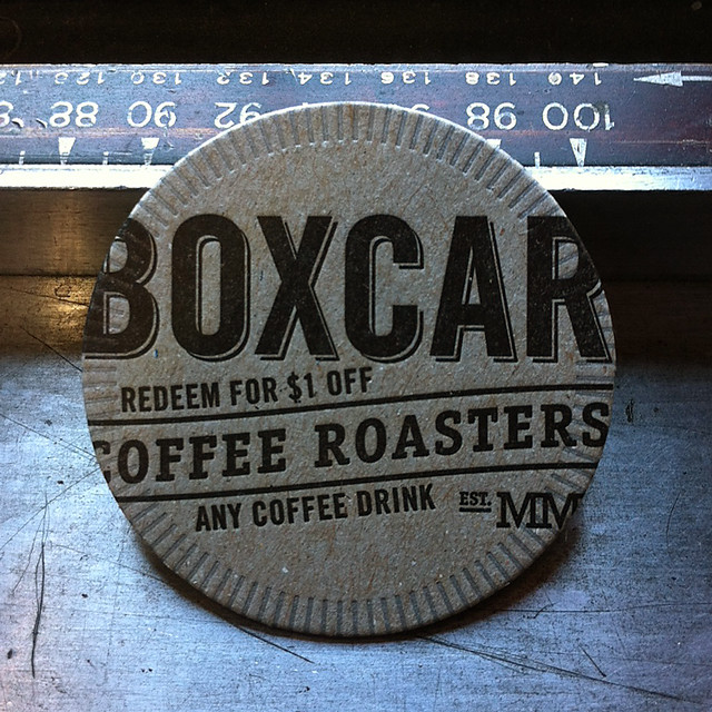 Letterpress Promo Tokens 2/3 Boxcar Coffee Letterpress pr… Flickr