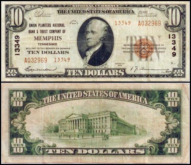 1929 10 bill from Union Planters Bank & Trust Company of … Flickr