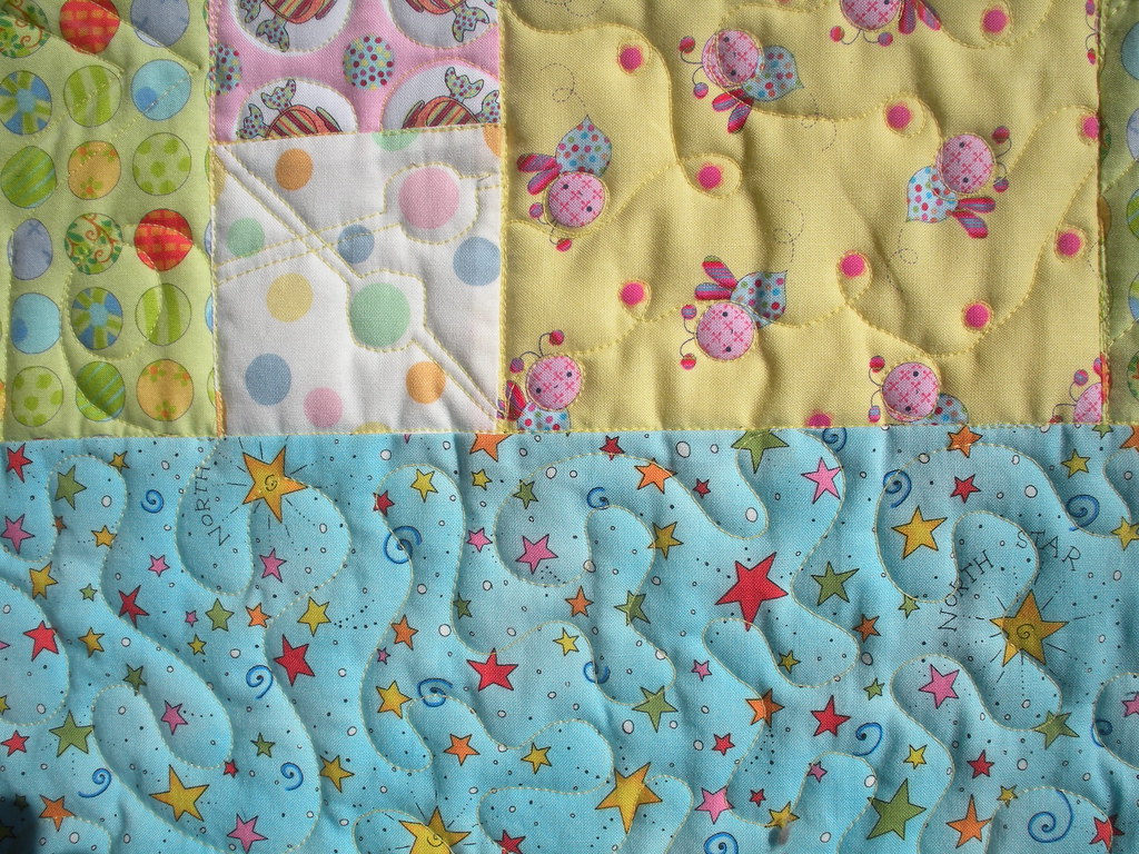 BLUE/YELLOW BABY QUILT Made by Beverly Meroney quilted… Flickr