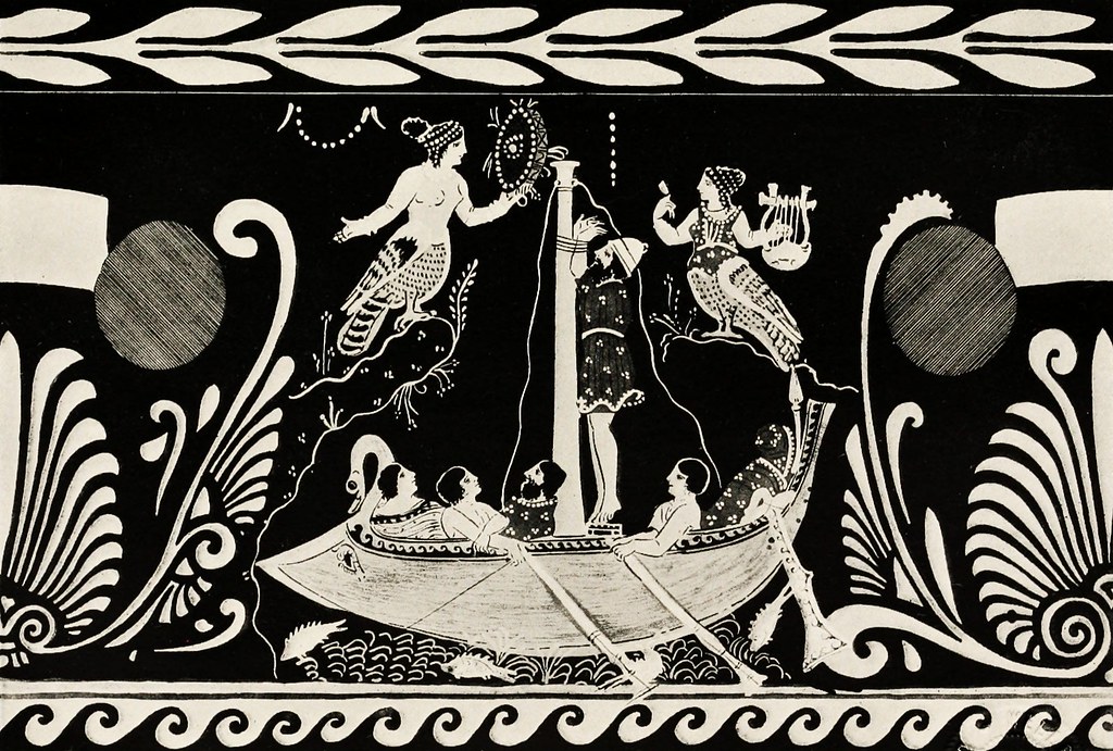 Archaic Greek Vase painting Sirens with frame drum and ly… Flickr