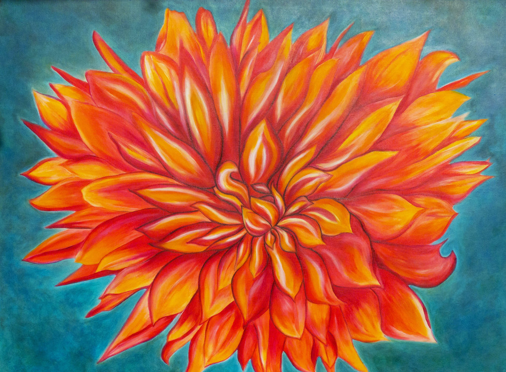 Dahlia A large acrylic painting I just finished. It's base… Flickr