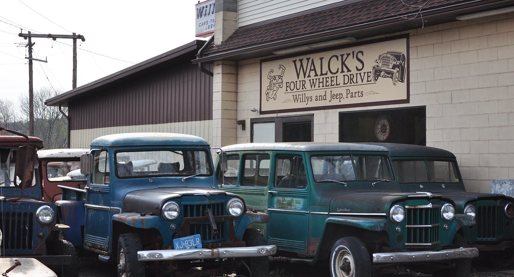 Willys Jeeps Willys Jeeps outside of Walck's 4 Wheel Drive… Carl
