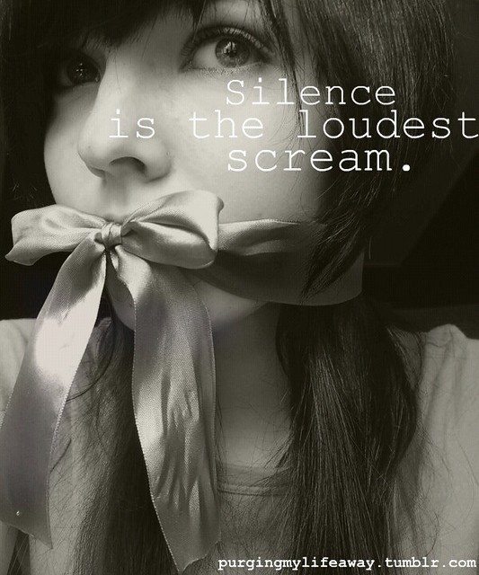 Silence is the loudest scream.. A random web pic from