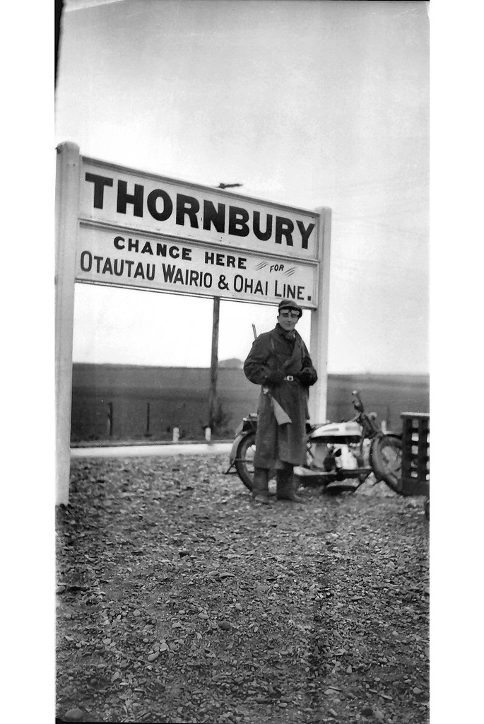 NZR Thornbury Thornbury station name board. Late 1920's Mark Burton
