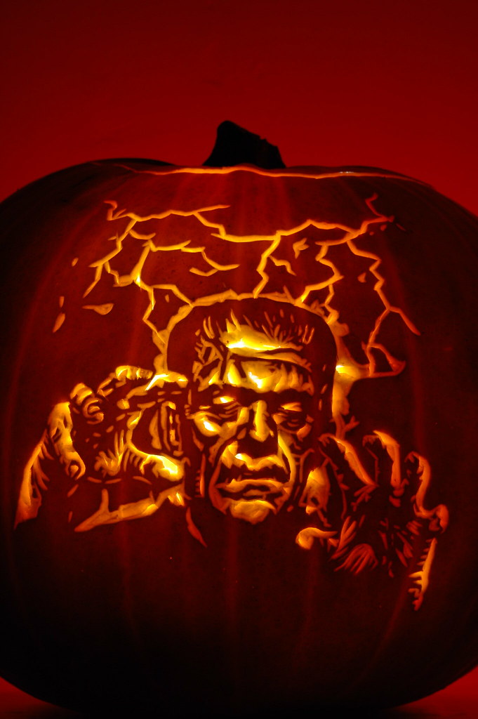 Frankenstein Pumpkin Carving Stencil