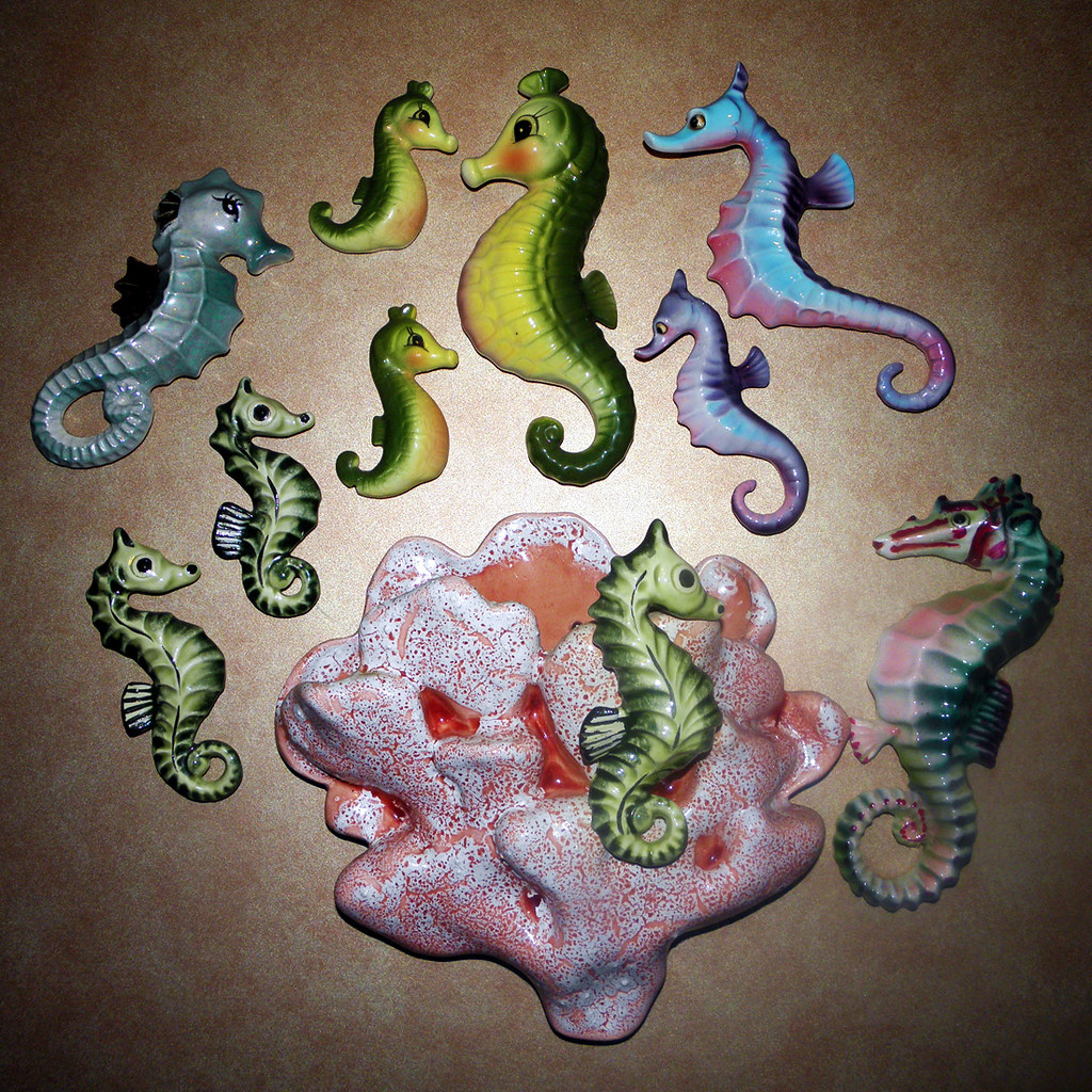 SEAHORSES a group of 12 vintage porcelain seahorses wall p… Flickr