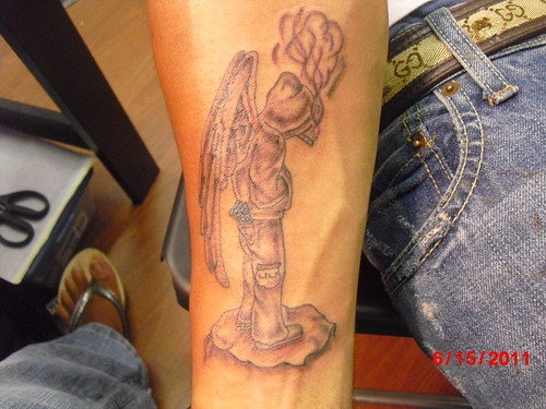 gangster angel smoking tattoo Atlanta Trinity Studios in D… Flickr