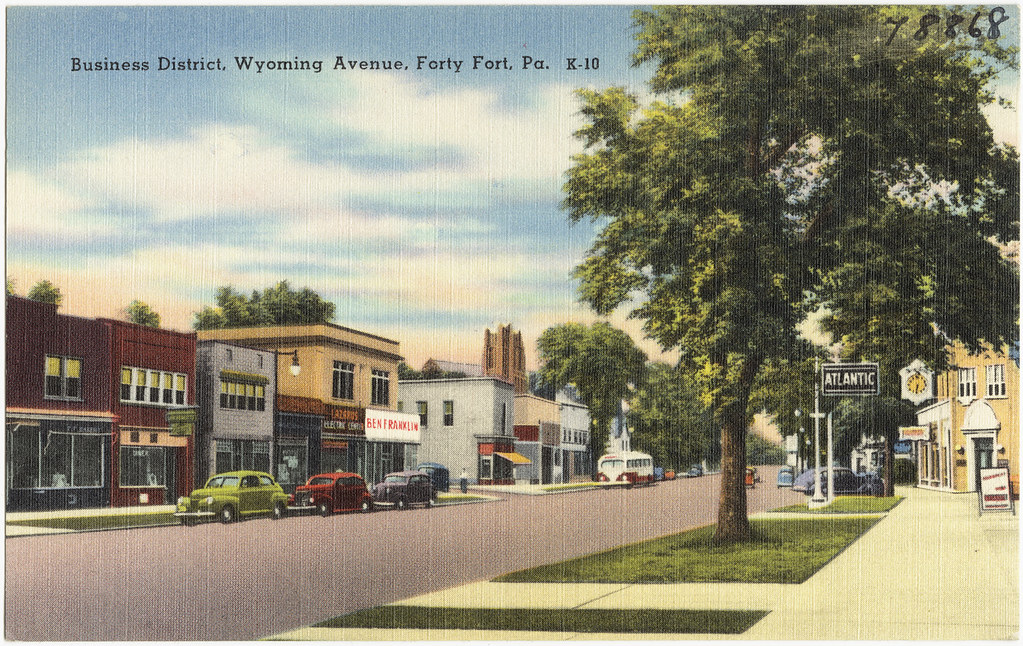 Business District, Wyoming Avenue, Forty Fort, Pa. Flickr