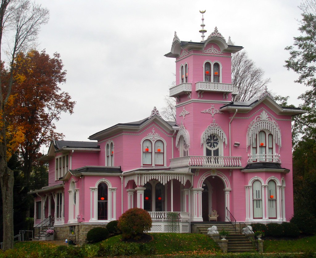 The Pink House in Wellsville, NY Edwin Bradford Hall, a pr… Flickr