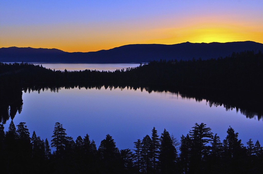 Cascade Lake Sunrise, Lake Tahoe, CA. Here comes sunshine.… Flickr