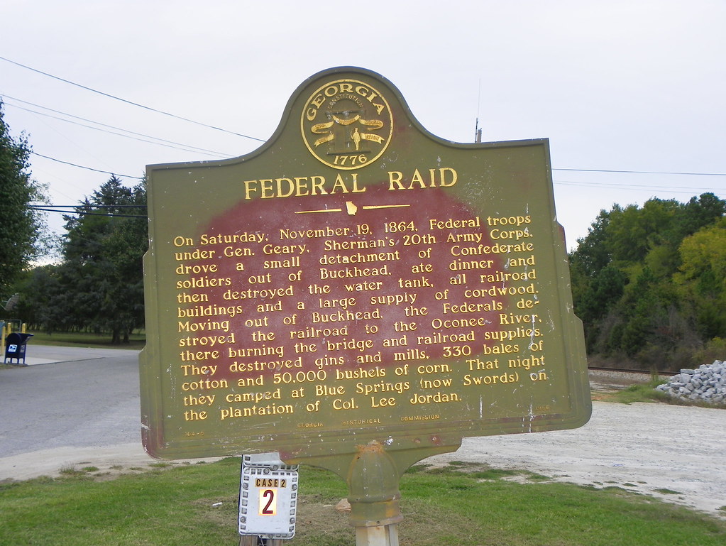 Federal Raid Historical Marker Buckhead, County, Ge… Flickr