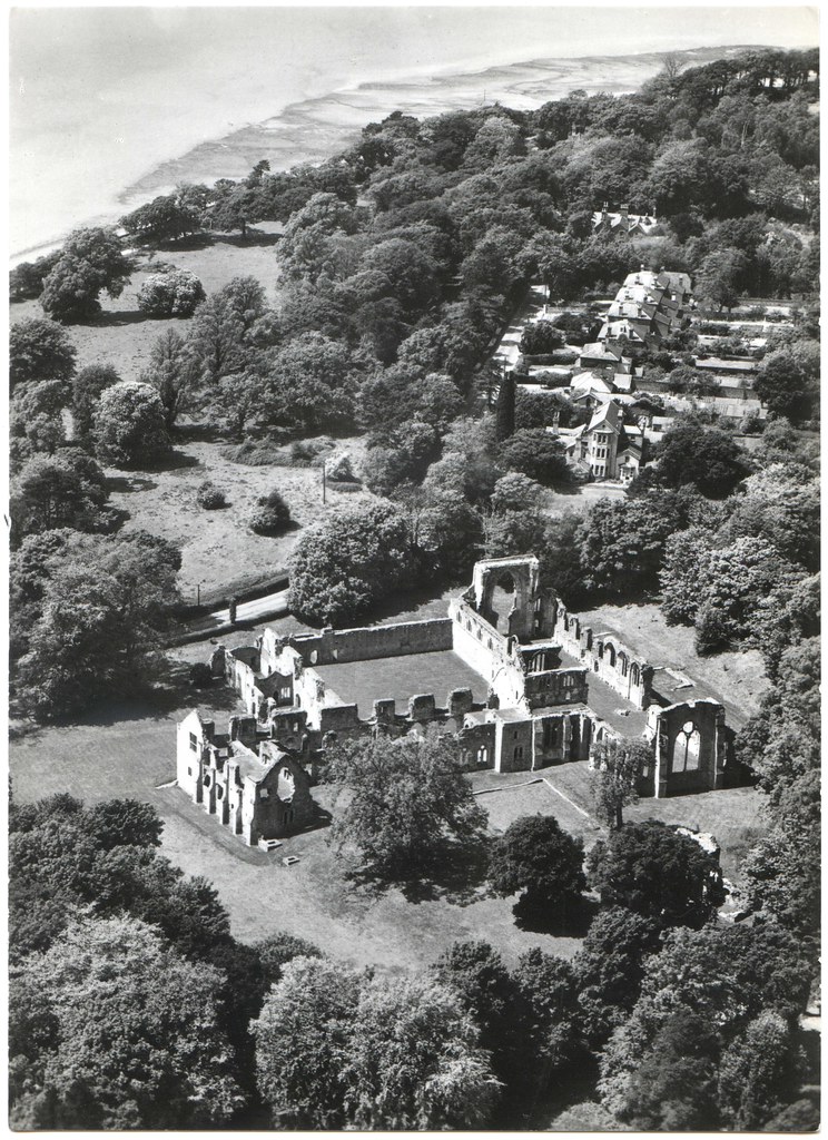 Aerial view of Netley Abbey, Netley, near Southampton, Hampshire a