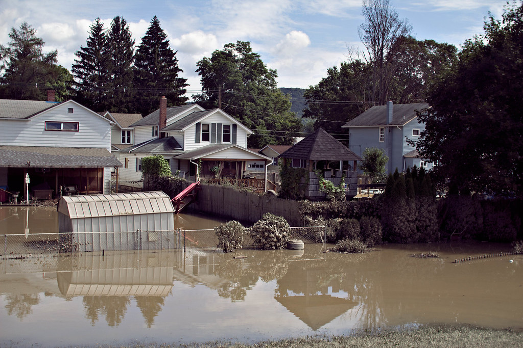 Sinking feeling Flood waters in Athens, Pennsylvania. Tara Kinsley