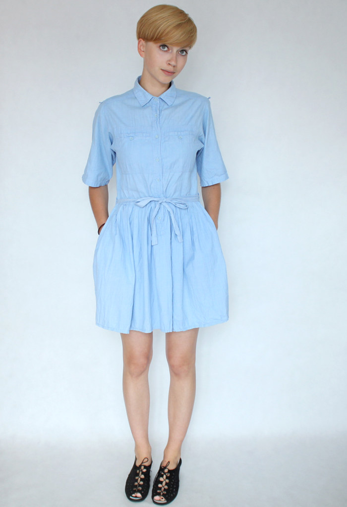 blue collar dress vintage by aevintage Flickr