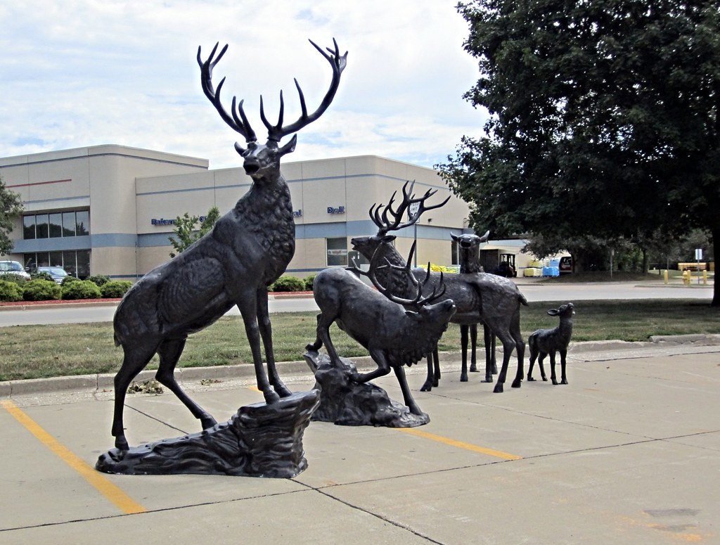 Cast aluminum deer sculptures for sale, Sioux City, Iowa a photo on Flickriver