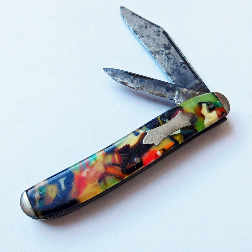 Vintage Kent Pocket Knife Colorful Celluloid EndofDay Ha… Flickr