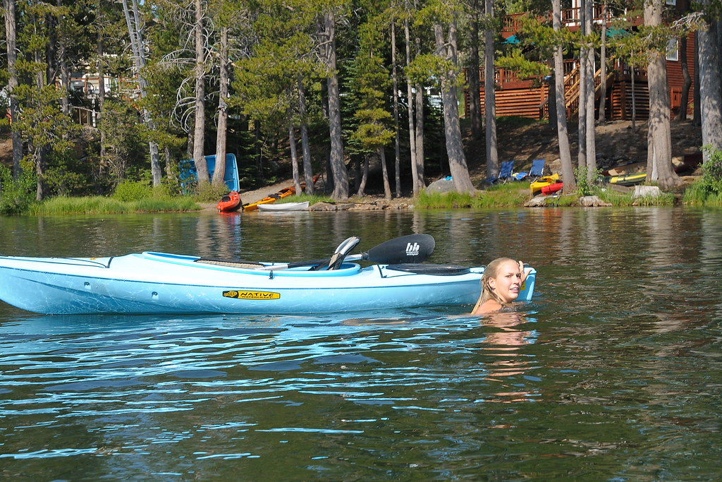 Haley swimming with kayak in Lake Dulzura at Serene Lakes… Flickr