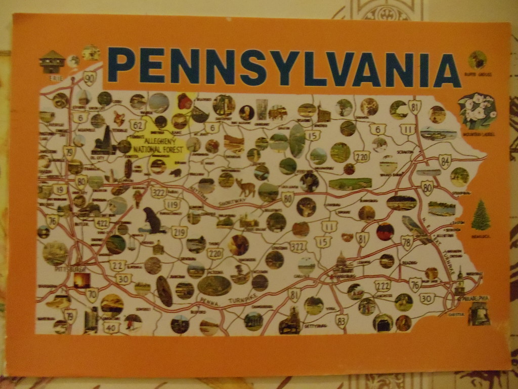 Pennsylvania Map Postcard Sheila Worthington Flickr