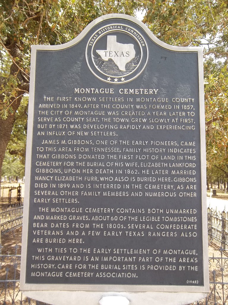 Montague Cemetery, Montague, Texas Historical Marker Flickr