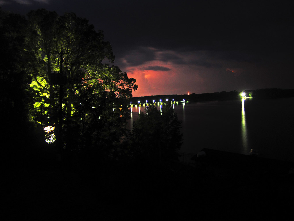 Lightning over the dam Lake Tillery, Mt Gilead, NC Flickr