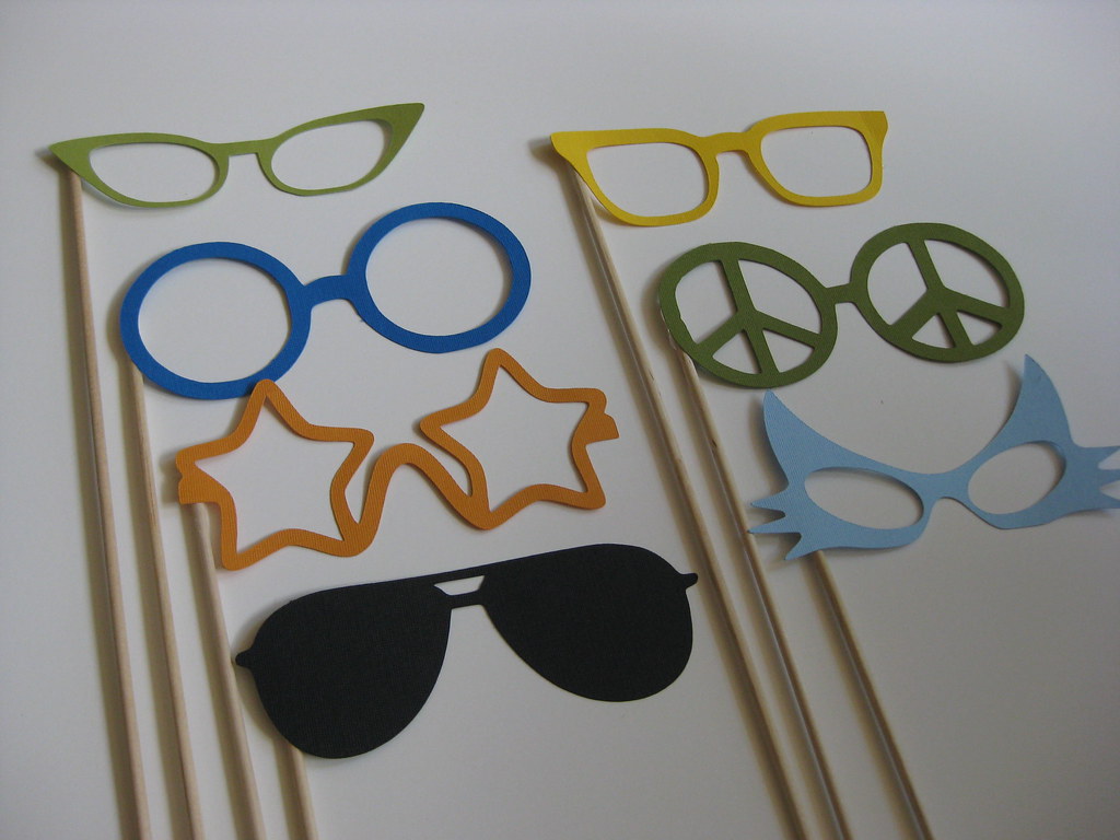Photo Booth Party Prop Glasses Set of 7 Photo Booth Part… Flickr